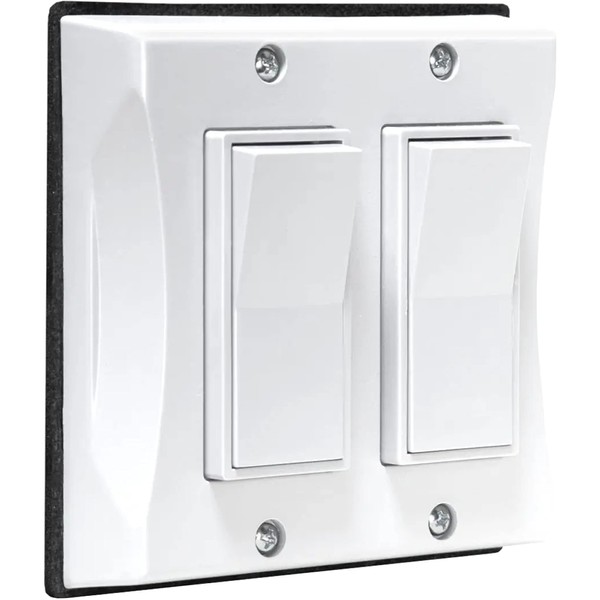 TayMac 5127-1 2-Gang Weatherproof Decorator Switch Cover, Vertical, White