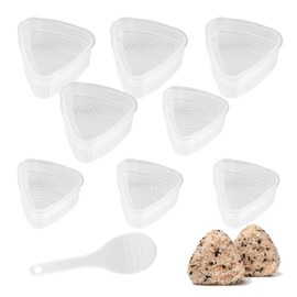 BigKego Pack of 8 Onigiri Shape Triangle Sushi Maker Mould DIY Rice Shaper Onigiri Mould Rice Ball Maker with Rice Spoon for Lunch Bento (4 Large and 4 Small)