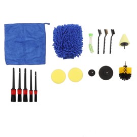 Acouto Car Detailing Brush Kit Plastic Metal 17pcs Auto Detailing Brush Kit Profesional Car Detail Cepillo de Limpieza para Rueda Exterior Interior Auto Cepillo de Limpieza
