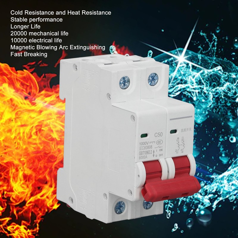 DC Miniature Circuit Breaker 2P Solar PV System 50A DIN