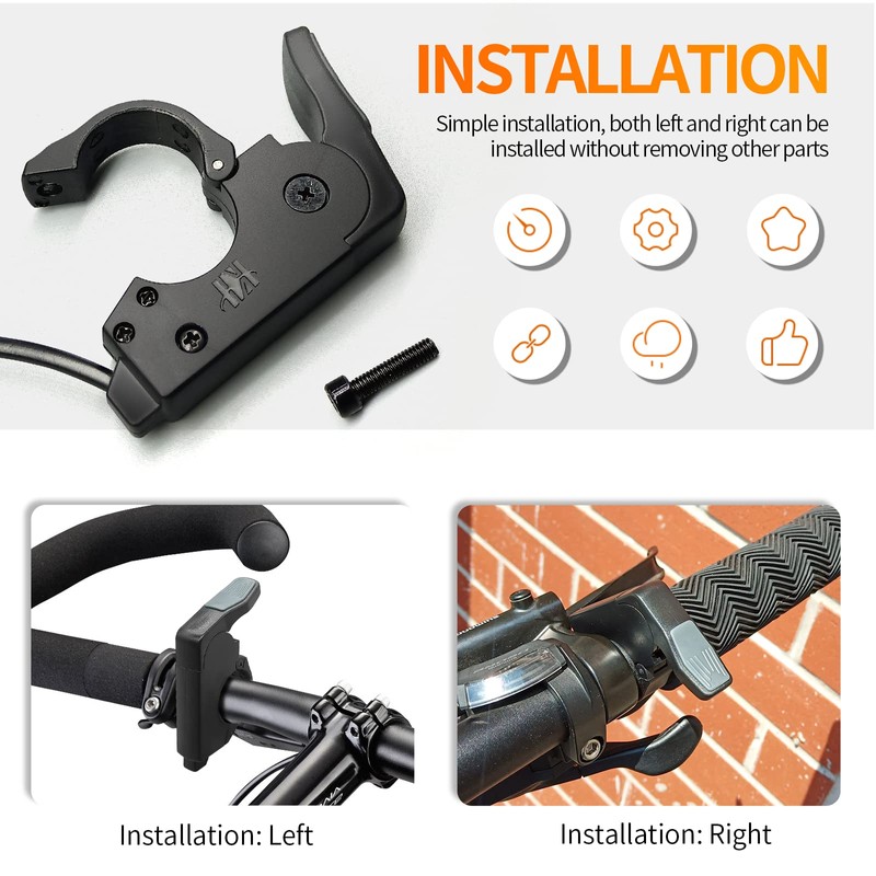 HUDAMZKY Ebike Quick Installation Thumb Throttle Compatible Left/Right Hand 36V/48V