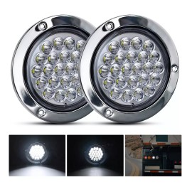 ROMERADOS 2pcs Plafon 24 Led Redondo Camion Cuarto Estrobo Stop 12-24v