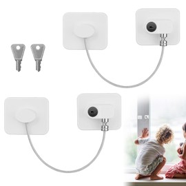 Children's Safety Window, Child Window Safety Lock, Children's Window Lock, Window Fuses Children No Drilling for Windows, Refrigerator, Cupboard, Doors, Car Window, Safety Lock (White)