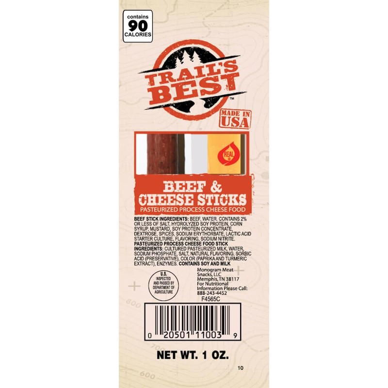 Trail's Best Twin Beef and Cheese Packs - 1oz Each