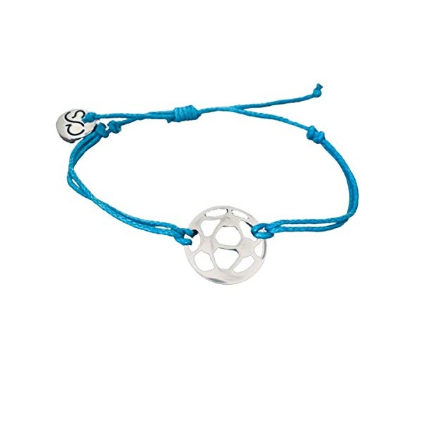 Soccer Bracelet, Soccer Jewelry, Adjustable Stainless Steel Soccer Charm Bracelets - Soccer Gifts (Turquoise)