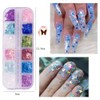 Kalolary Butterfly Nail Sequins,Nail Dried Flowers, Shiny Foil Nail Shavings,
