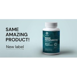 MARPHYL Marine Phytoplankton Wild Multi Species Natural Supplement - 150 mg per Capsule - Organic - 30 Vegan Capsules - from Vancouver Island, Canada