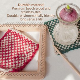 Square Knitting Loom, Household Handmade Weaving Loom, DIY Handcraft Wood Knitting Board Knitting Tool for Weaving Hat, Scarf, Blanket, Shawl for Children & Adults (20 * 20cm)