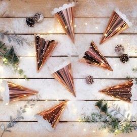 On The Wall Rose Gold Foiled Party Hats - Birthdays, Christmas, New Years Eve and Street Party Hats