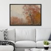 SIGNLEADER Framed Canvas Print Wall Art Autumnal Impressionist Forest Rustic