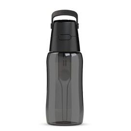 DAFI SOLID Water Bottle Black 0.5L - Handy Reusable Bottle with Activated Carbon Filter to Improve Water pH Levels, BPA Free, Made of Durable Tritan™