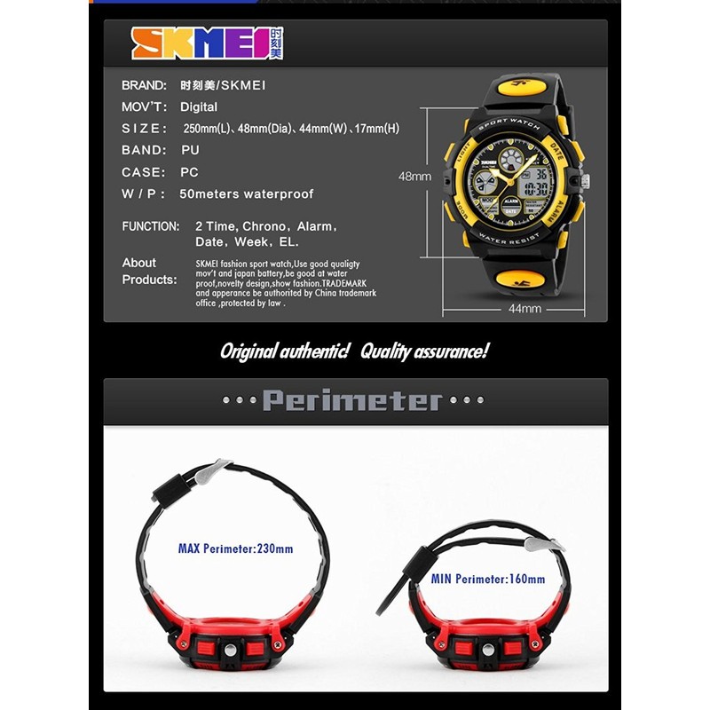 Kids Analog Digital Electronic Sports Watches Multifunctional Military Time Dual