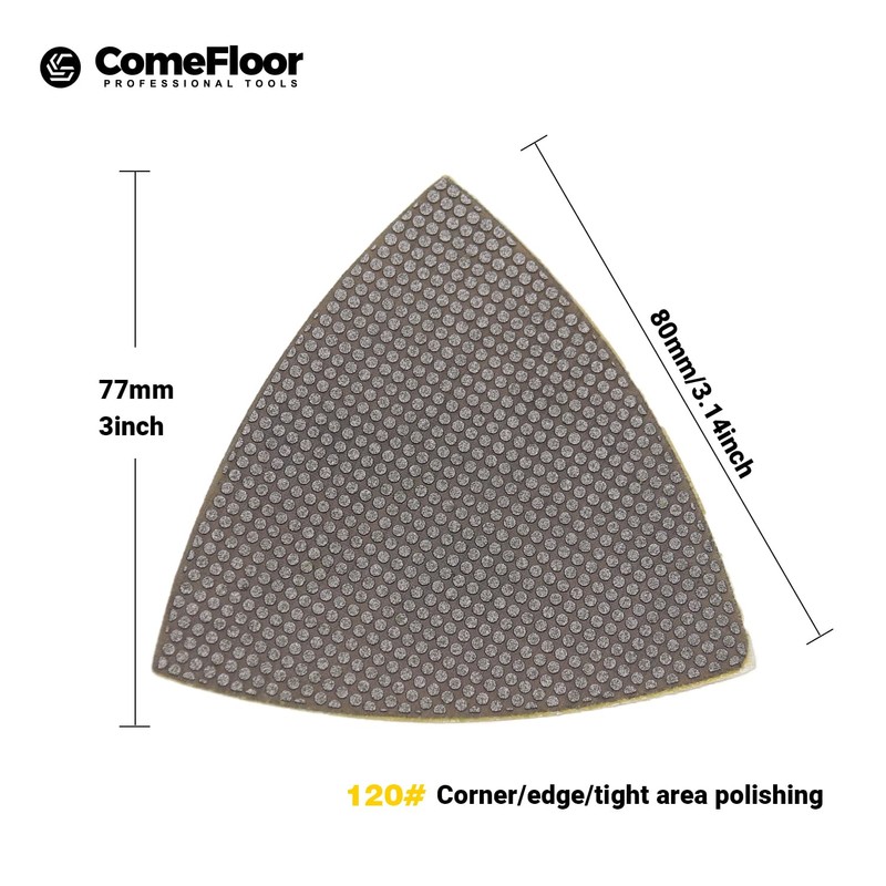 Triangular Diamond Polishing Pads for Corner Edge, Electroplated Sanding Pads