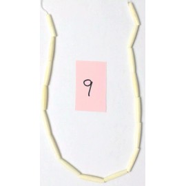 Unbranded 16" Strand Buffalo Cream Vanilla Horn Bone Hair Pipe Tube Beads 25x5mm Old Stock