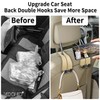 vidonio 2 Pack Double Car Seat Hooks for Headrest, Rotatable