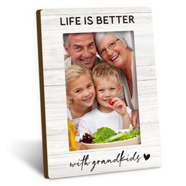 DUXMNAMG Grandparents 4x6 Picture Frame, Grandpa Grandma Picture Frame, Gifts for Grandparents from Grandkids, Grandparents Photo Frame, Life Is Better with My Grandkids Photo Frames for Desk Decor