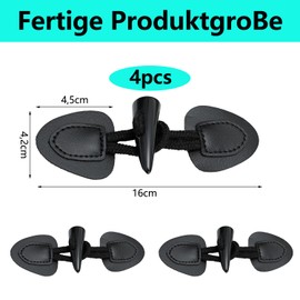 QZKJQDD 4 Pairs Leather Toggle Clasps, Buttons Closure Jackets, Buttons for Cardigan, Toggle Buttons with Clasp, Buttons for Sewing, DIY Craft, Clothing, Sewing, Decoration, Craft Accessories