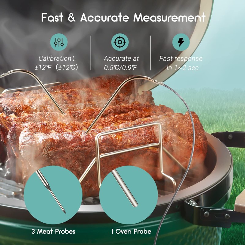 INKBIRD ISC-027BW Bluetooth 5.1 and WIFI 2.4GHz BBQ Temperature Controller,