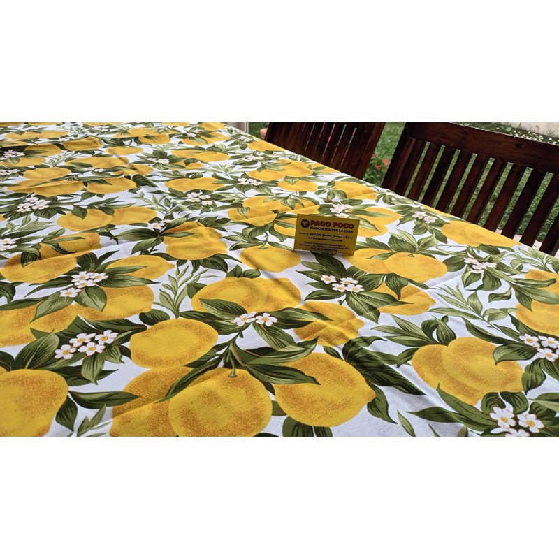 Pago Poco ULIV Square Tablecloth with Lemon Pattern and Branches