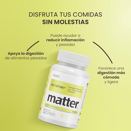 Matter Multizyme, Enzimas Digestivas Avanzadas BioCore con TCM y Cúrcuma, Apoyo Contra Inflamación, Gases e Intolerancias, Absorción de Nutrientes, 1 