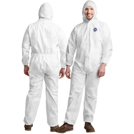 Medical Nation Medical Nation Hazmat Suits | 25 Pack, 2X-Large | Disposable Protective Coveralls, Heavy Duty Full Body Painters Suit for Men & Women with Hood, Sleeves, Zipper - Breathable & Water Resistant - 2XL