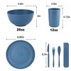 28-Piece Wheat Straw Dinnerware Sets, Microwave & Dishwasher Safe Unbreakable