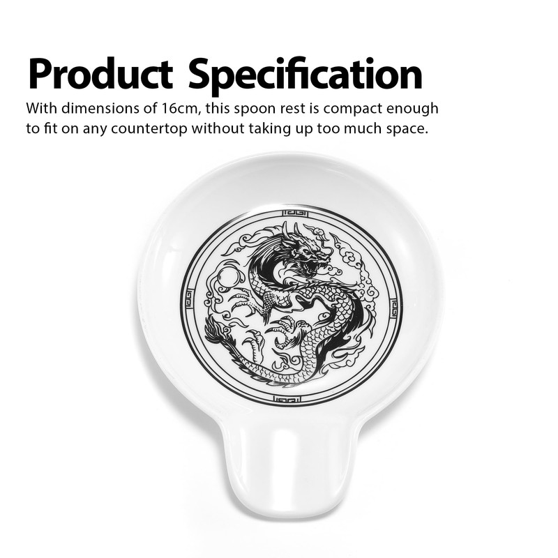 Hagary Dragon Spoon Rest Ceramic Spoon Rest For Stove Top