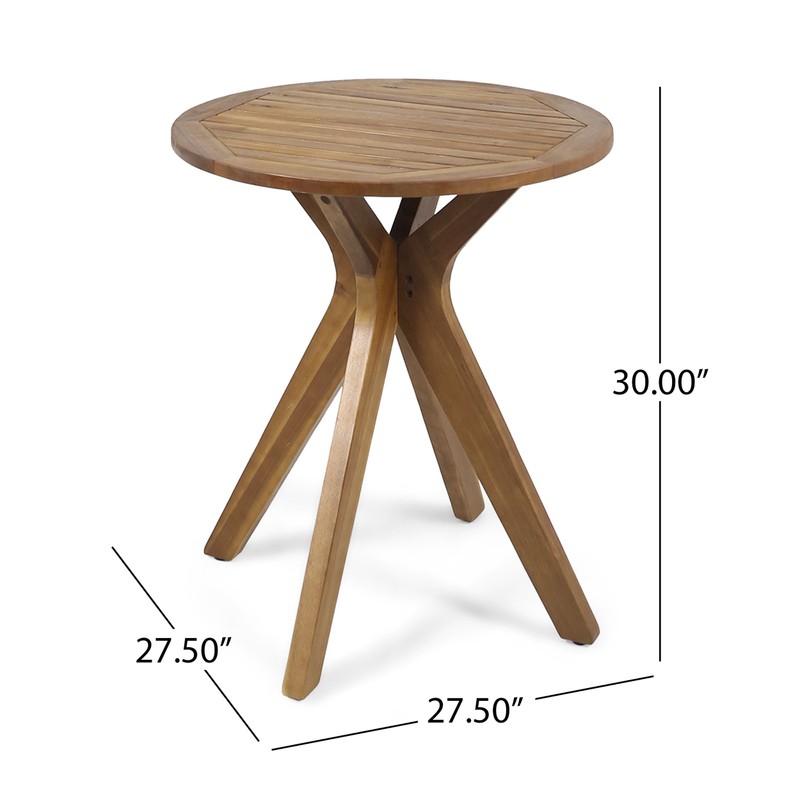 Christopher Knight Home Brigitte Outdoor Round Acacia Wood Bistro Table