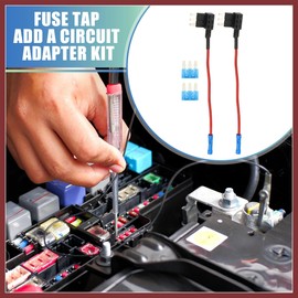 HEROFFIX 1 Set Universal 2pcs Car Fuse Tap Add a Circuit Adapter 12V with 2pcs 15A Micro3 ATL Blade Type Fuse Replace Parts