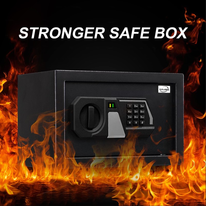 Tenamic Fireproof Safe Box 0.4 Cuft Electronic Digital Security Box,
