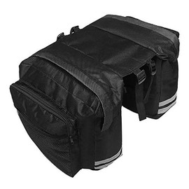 Double Panniers Bag Waterproof Rear Seat Saddle Accesories Multi-function Bicycle Cycle Bike Trunk Bag Women Men Panniers Bag for Riding (Black)