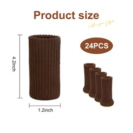 24PCS Furniture Leg Socks High Elastic Non-Slip Knitted Chair Leg Protectors for Hardwood Floors Chair Leg Feet Socks Covers Furniture Caps Set