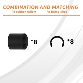 8pcs Rubber Roller Resolution and 8pcs Replacement Spare Rubber Rollers for Cricut Joy, Keep Rubber from Moving Retaining Clip Rings Compatible with Cricut Joy