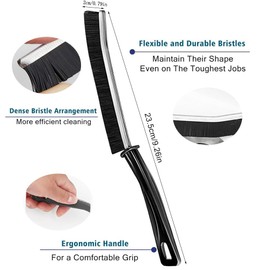 Gaps Cleaning Brush, Multifunctional Crevice Cleaning Tool Brushes,Flexible Cleaning Brushes for Narrow Spaces,Bathroom Tilea Groove Kitchen Window Slots Cleaning Brush. (3PCS-Black)