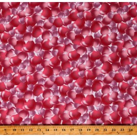 Mook Fabrics Cotton Pink Bubble Hearts Valentine's Day Love Fabric Print by the Yard D379.76
