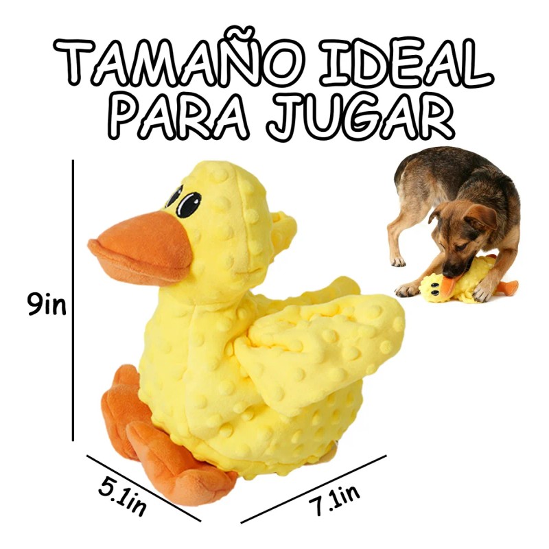 Patito De Peluche Chillón Para Perros Juguete Interactivo M Amarillo