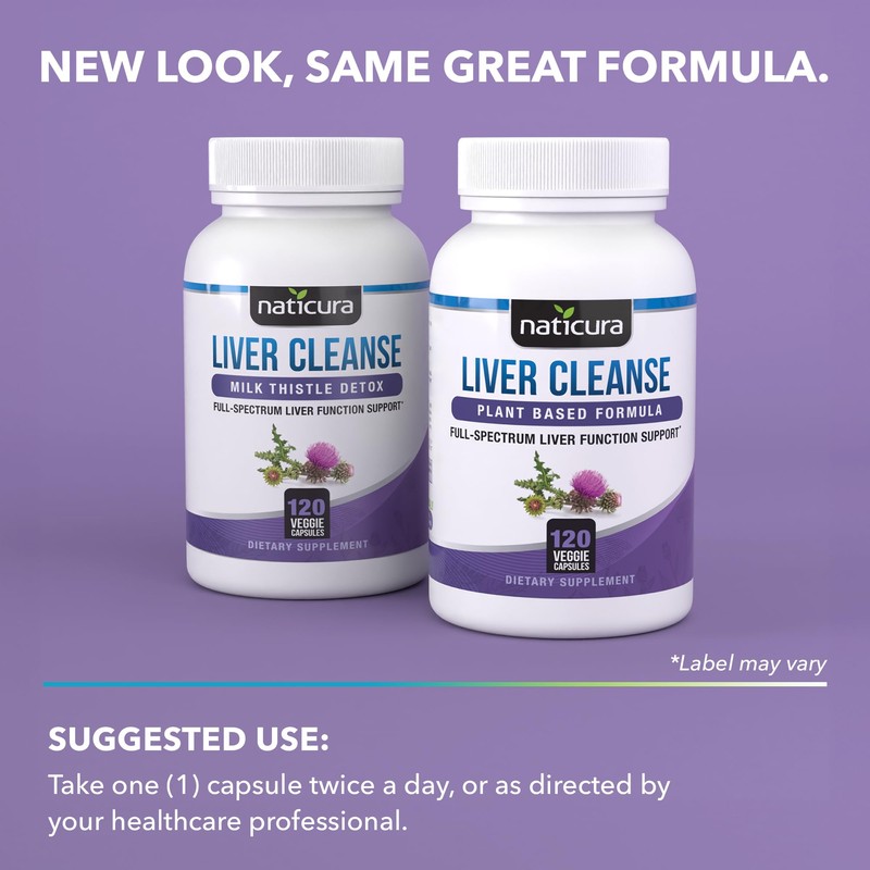 Naticura Liver Cleanse Plant-Based Formula - Vegan Full-Spectrum Supplement with