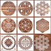 Sacred Geometry Stencil 8x8inch Reusable Hexagon Mandala Stencils Metatron's Cube/The