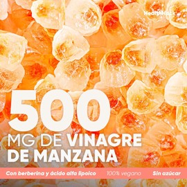 Vinagre de Manzana 180 Gomitas con Berberina para Adulto Sin Azúcar h2Hack