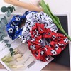 Soccer Ponytail Holders for Girls Women 3Pcs Bule Red White