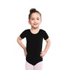Assoluta di Cotone Girls' Short-Sleeved Ballet Leotard, black