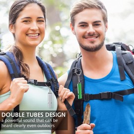 Emergency Survival Whistle, 2 Pcs Safety Whistle Survival, Super Loud Emergency Survival Whistle with Keychain Whistle Hiking Accessories for Outdoors, Mountaineering, Boating and Signalling (Green)