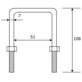 Ai 15-814 Foot Length Bolt-Nut Silver M8X100X60mm Non-Plate Pipe Fixing