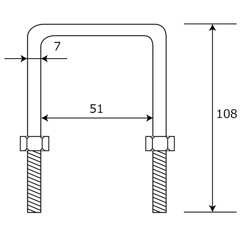 Ai 15-814 Foot Length Bolt-Nut Silver M8X100X60mm Non-Plate Pipe Fixing