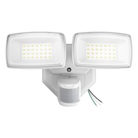 Onforu 32W 2 Head Motion Sensor Outdoor Lights, 3200LM 6500K LED Security Light, Dusk to Dawn, Motion Detector Light for Outside, IP65 Waterproof Flood Lights for Garage, Yard(White)