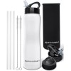 Hydracentials Insulated White Water Bottle - Stainless Steel 25oz Hot