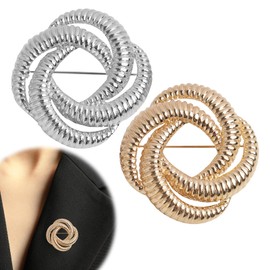 Twisted Spring Brooch, Alloy Pins Pin Brooch for Women and Men, Flower Brooch for Couples, Gift, Jacket, Decoration Accessories for Women, Girls, Party Fashion Gift (Gold, Silver), Metal