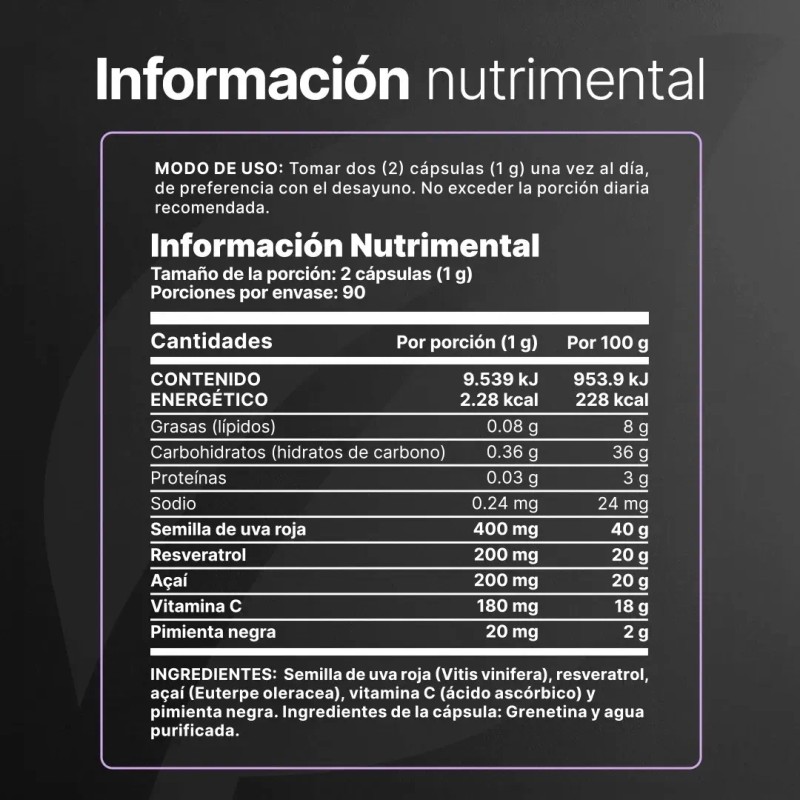 Resveratrol 180 Cáps