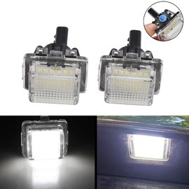 Hacreyatu 2PCS 12V Number Plate Light Compatible with Benz C-Class W205 C204 W204 S204 W221 W222 E-Class W212 C207 S212 A207 LED License Plate Lights