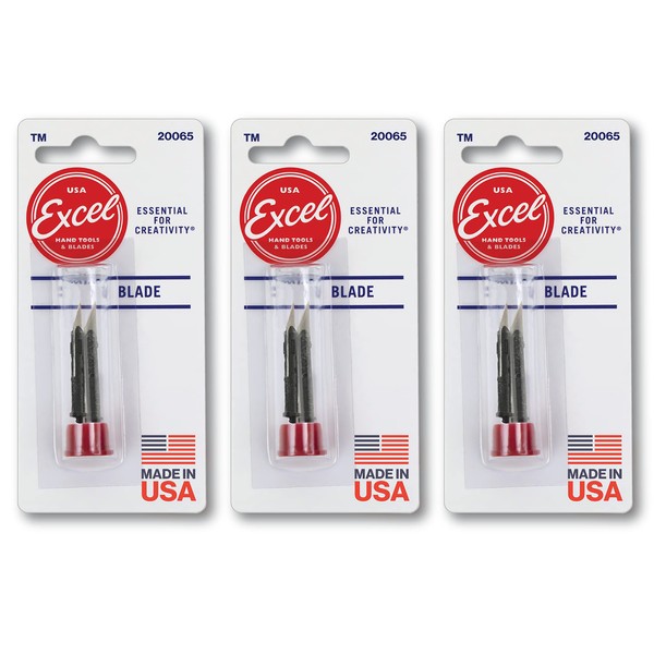 Excel Blades Hobby Replacement Blades, Set of 6 Carbon Steel Blades for Precision Cutting & Trimming, Multi-Purpose Professional, Hobby, and Crafting Tools